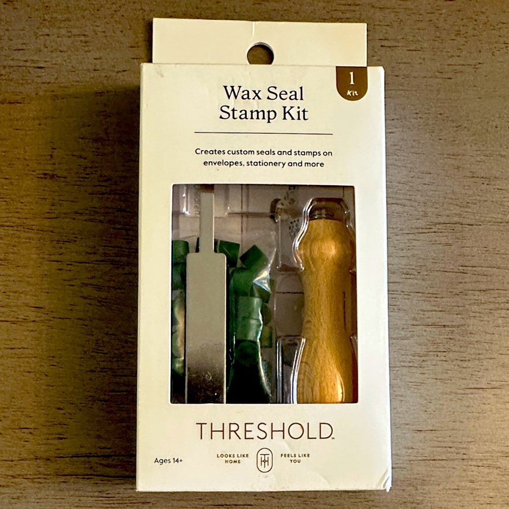 Threshold Green Wax Seal Kit with Wooden Handle NEW